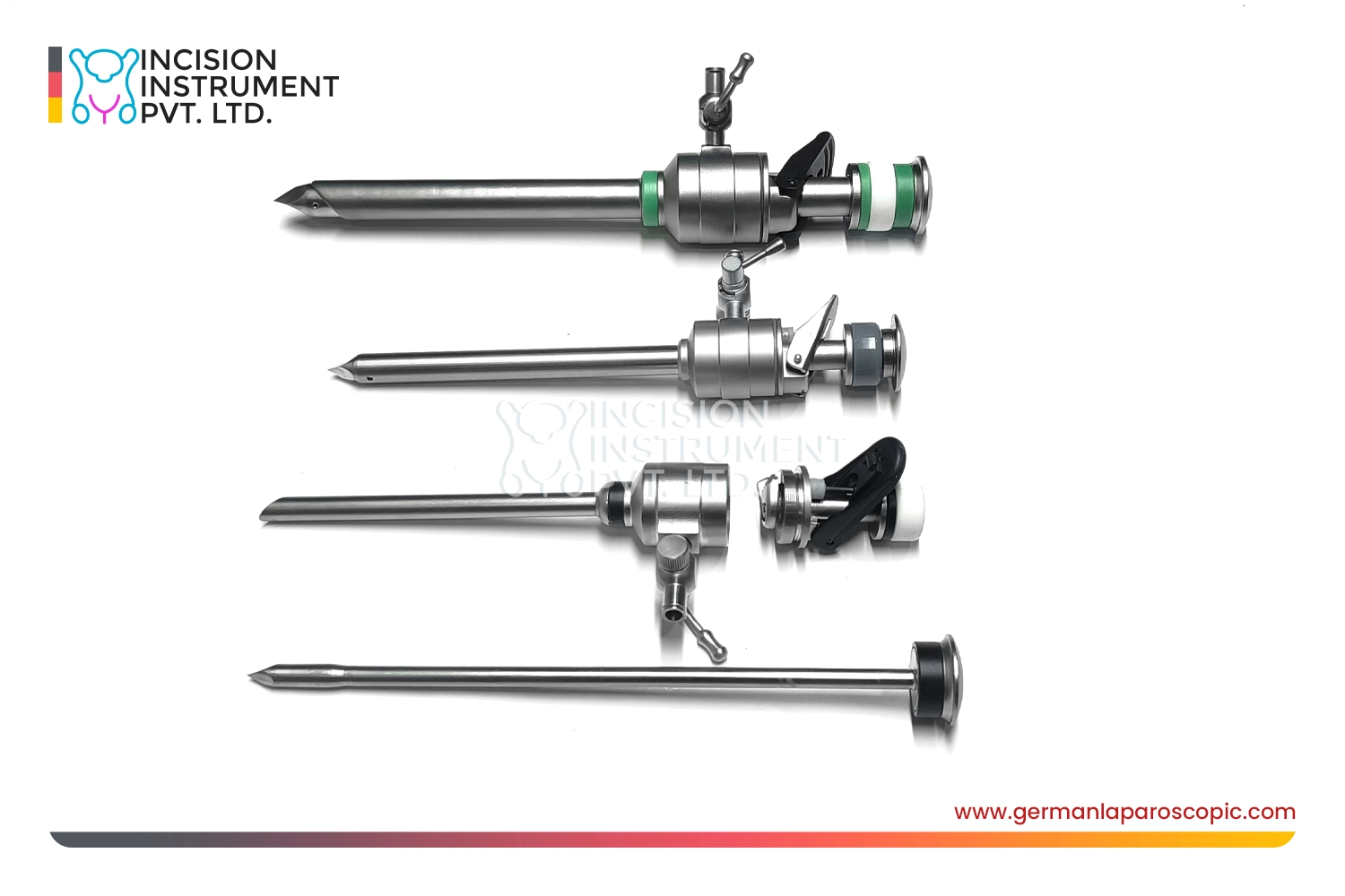 german laparoscopic trocar cannula 5mm 10mm x 110mm supplier india