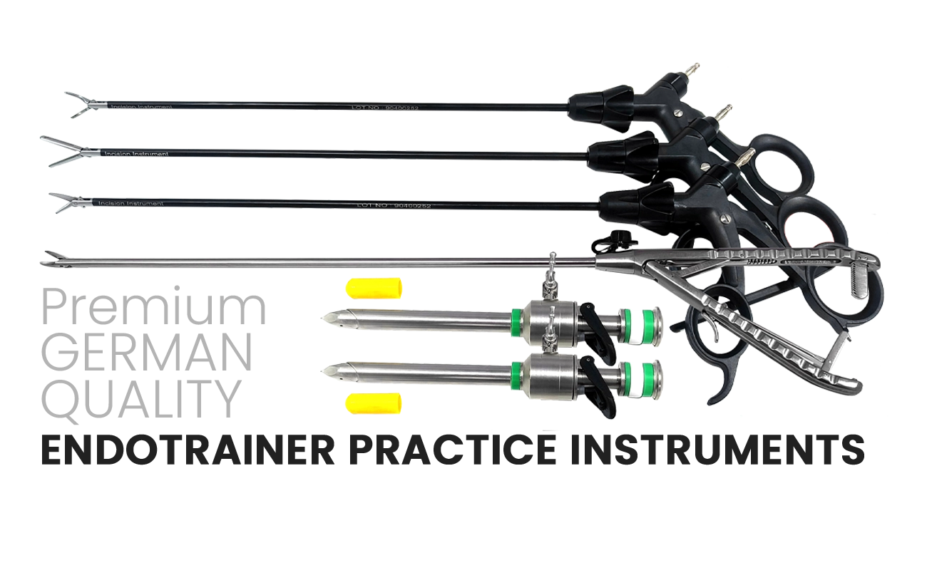 premium laparoscopic endo trainer practice kit with basic surgical reusable instruments